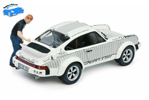 Porsche 911 „Röhrl x911“ mit Figur W. Röhrl | Schuco | 1:18