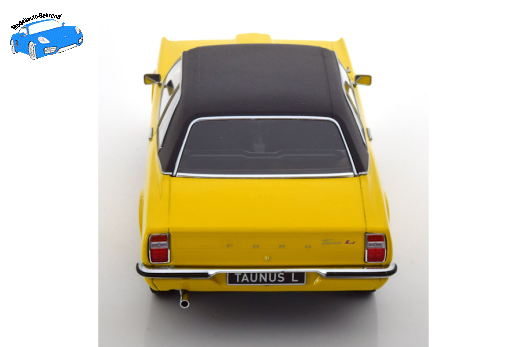 Ford Taunus L mit Vinyldach 1971 gelb/mattschwarz | KK-Scale | 1:18