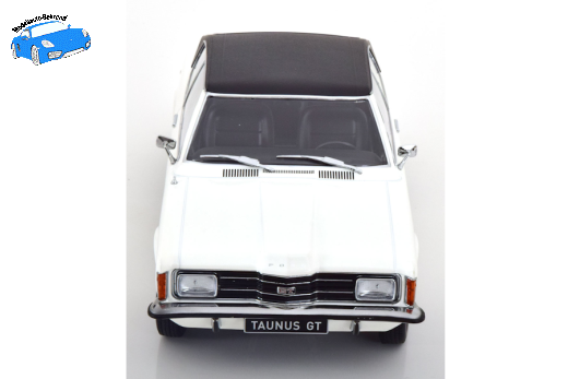 Ford Taunus GT Coupe mit Vinyldach 1971 weiß/mattschwarz | KK-Scale | 1:18
