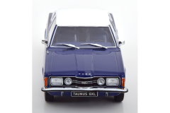 Ford Taunus GXL Coupe mit Vinyldach 1971 dunkelblau/weiß | KK-Scale | 1:18